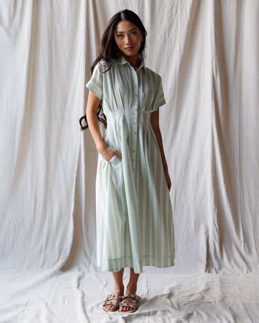 Pleated Shirtdress