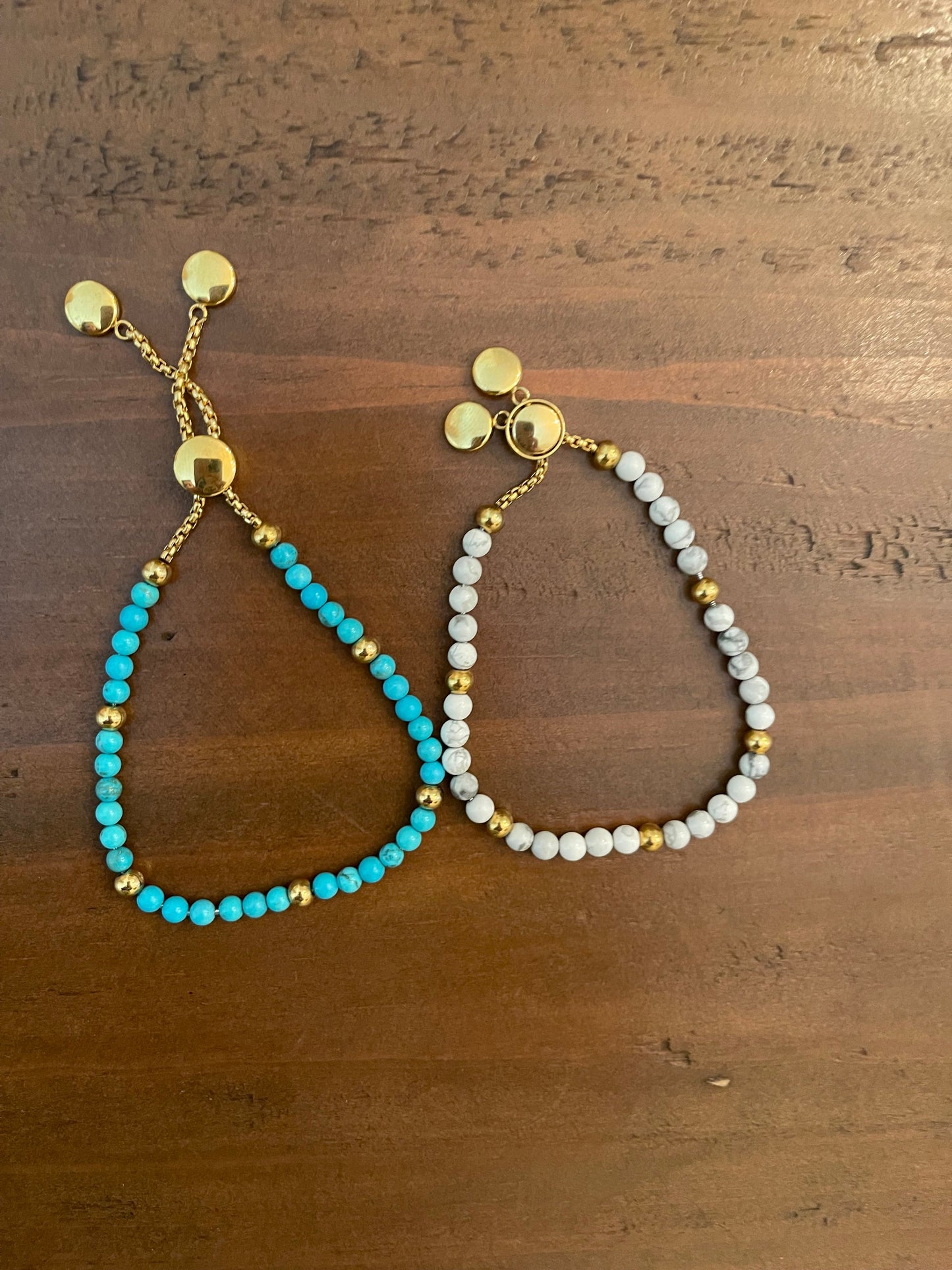adjustable stainless steel beaded bracelet