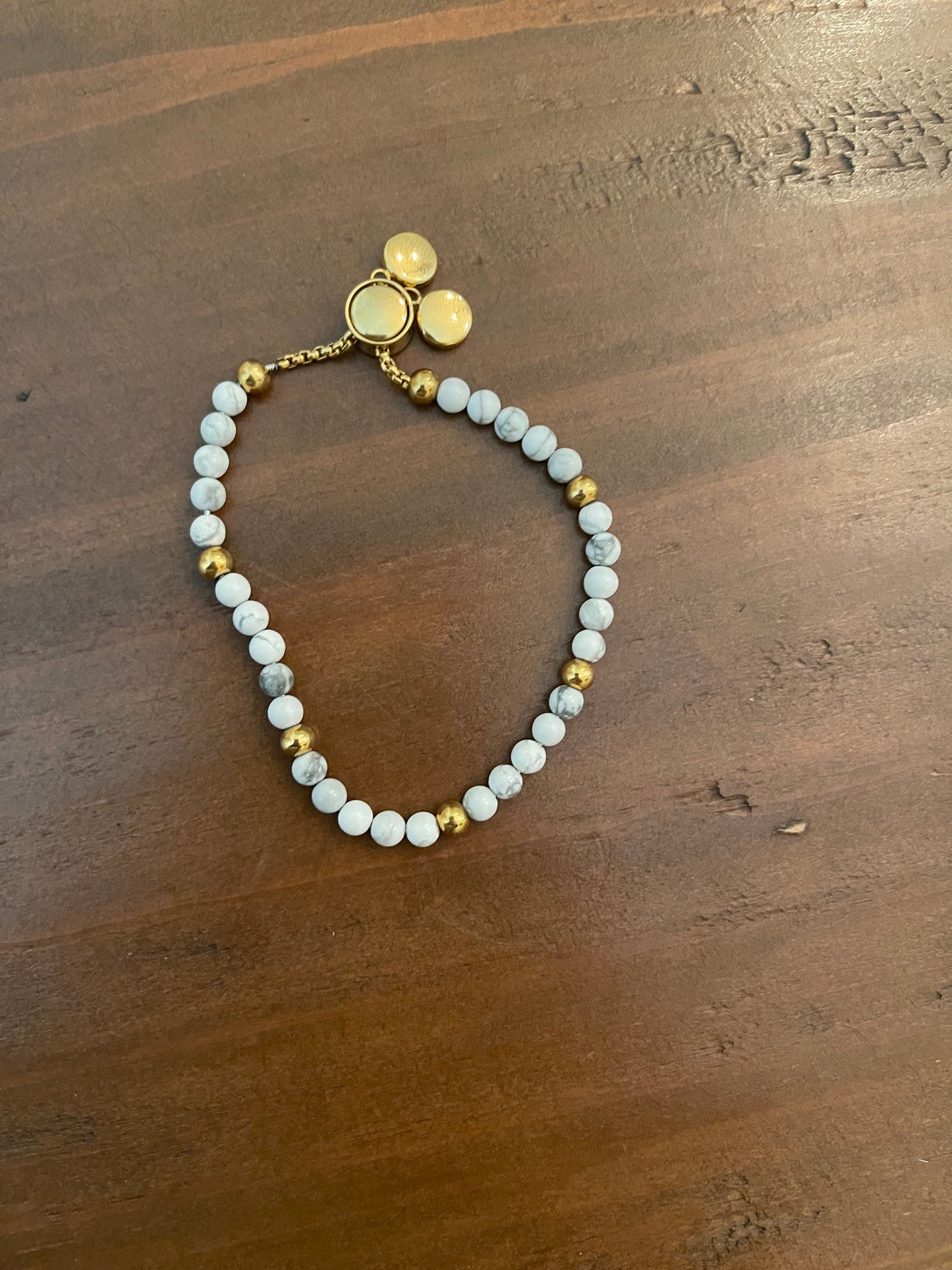adjustable stainless steel beaded bracelet