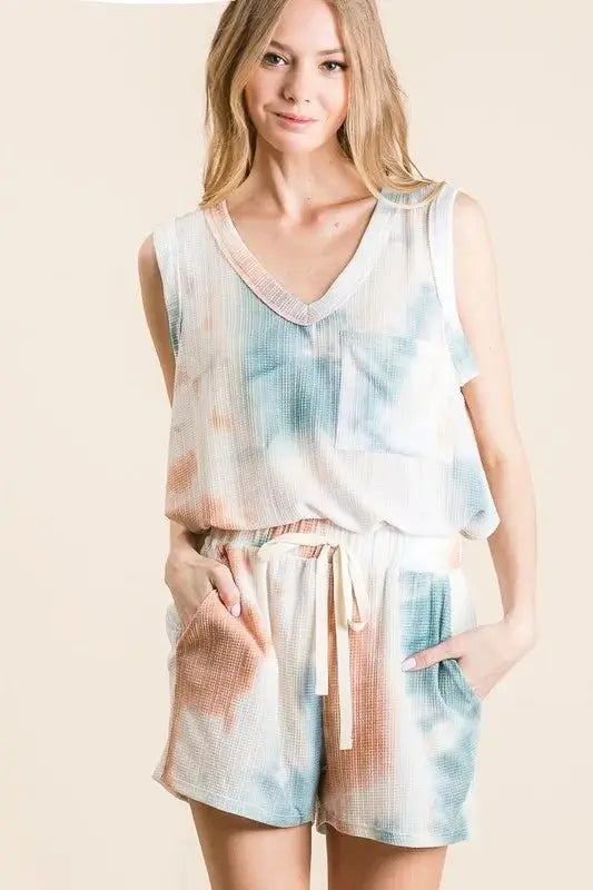 Women's Loungewear Set - Tie Dye Knit - Two Piece