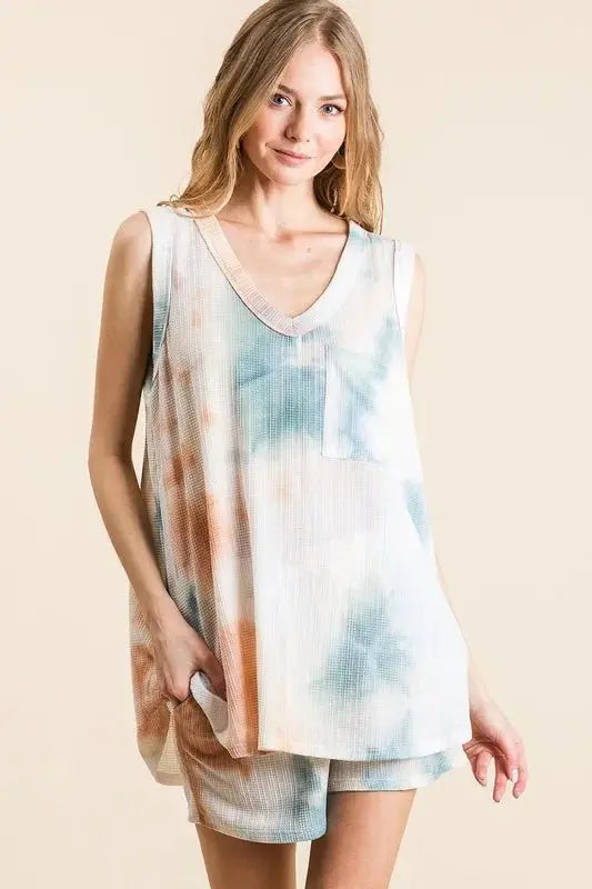 Women's Loungewear Set - Tie Dye Knit - Two Piece