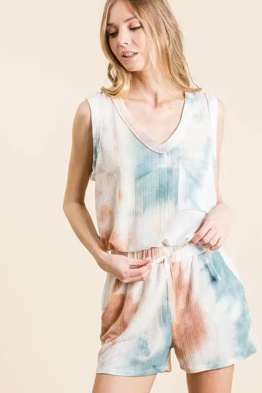 Women's Loungewear Set - Tie Dye Knit - Two Piece