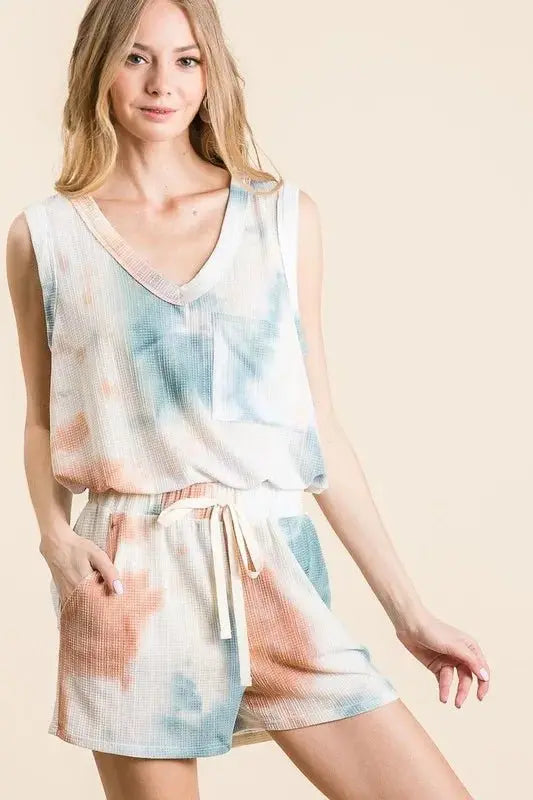 Women's Loungewear Set - Tie Dye Knit - Two Piece