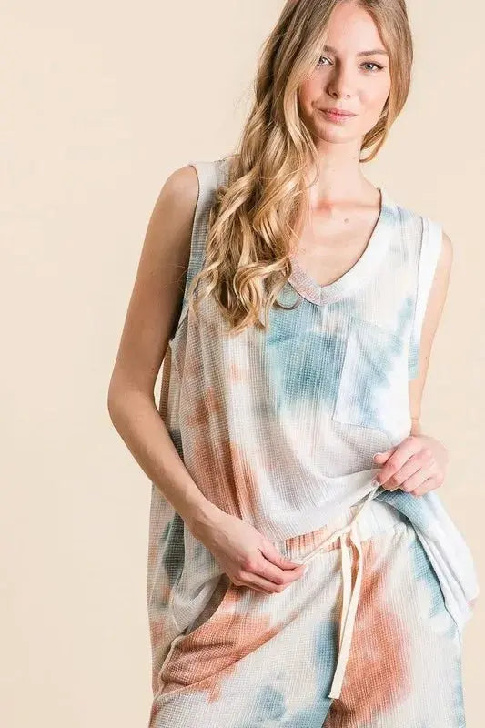 Women's Loungewear Set - Tie Dye Knit - Two Piece