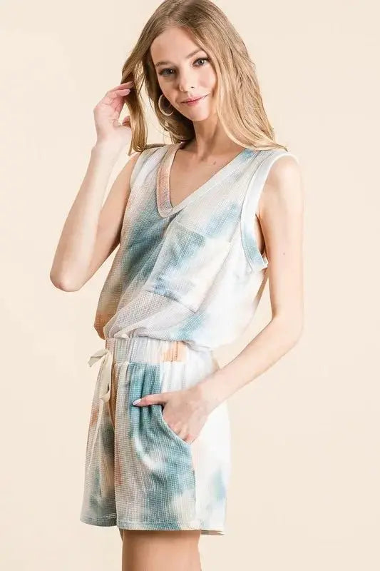 Women's Loungewear Set - Tie Dye Knit - Two Piece