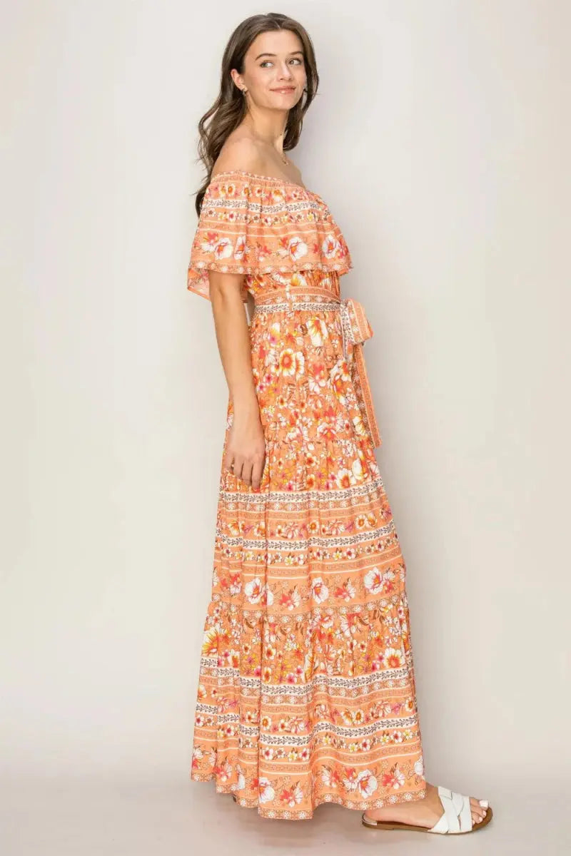 Dresses Trendsi Floral Maxi Dress Women's Off-Shoulder Tie Front Summer Dress - Flowy & Chic