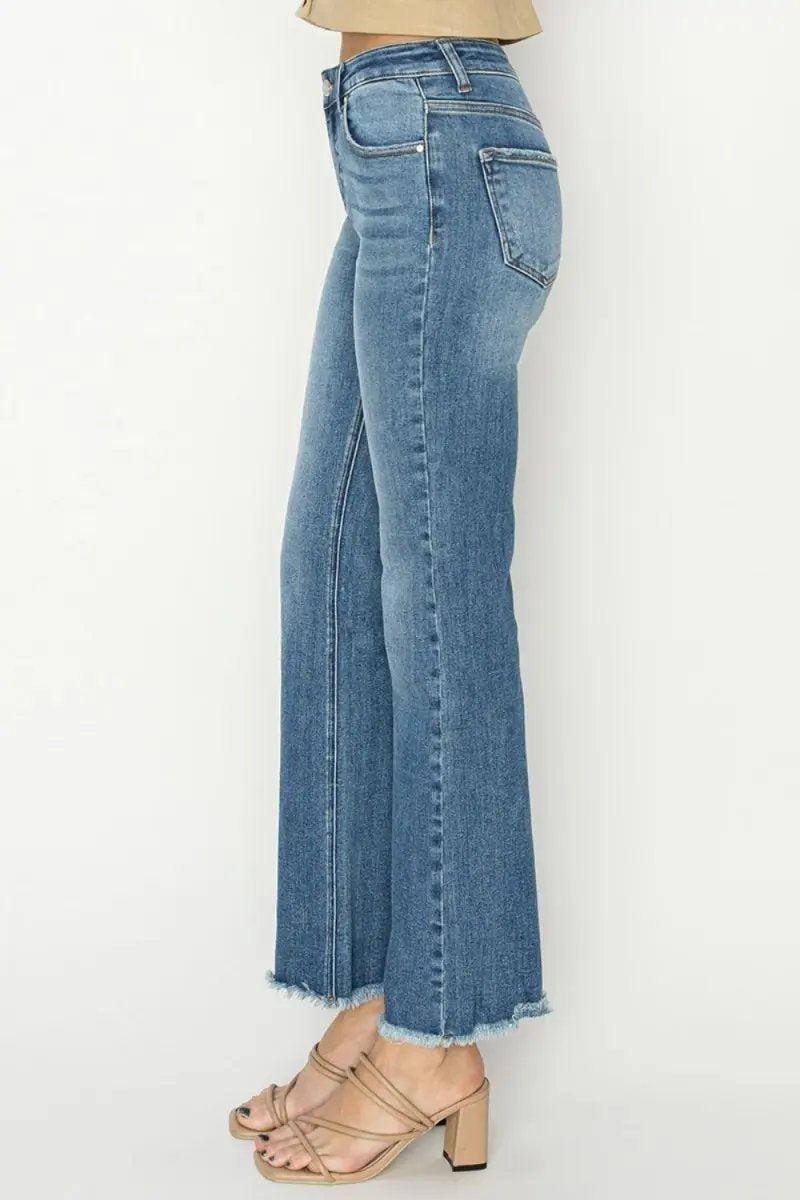 Women's Jeans Jeans - Mid-Rise Frayed Hem Comfort Fit - Bootcut